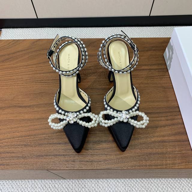 Mach & Mach pearl-strap shoes. Perfect for both sweet and savory styles, pair wi