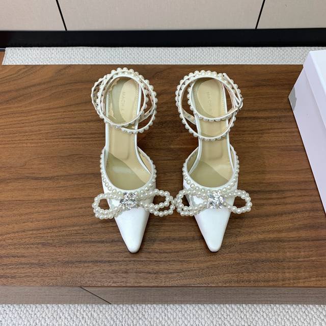 Mach & Mach pearl-strap shoes. Perfect for both sweet and savory styles, pair wi