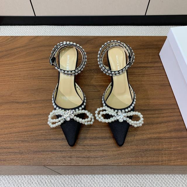 Mach & Mach pearl-strap shoes. Perfect for both sweet and savory styles, pair wi
