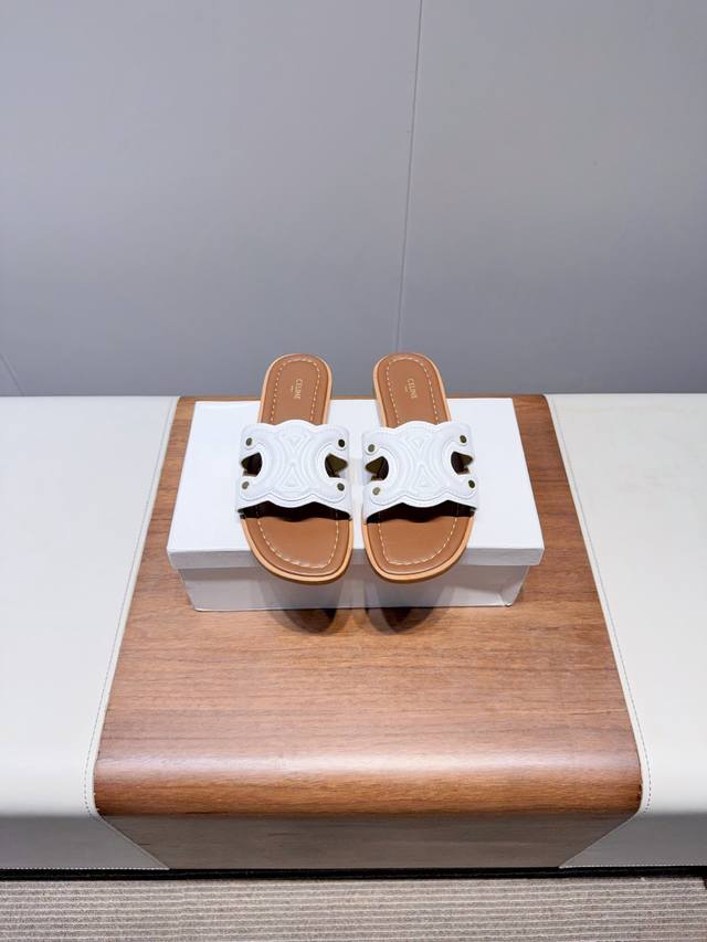 Celin 25Ss Spring/Summer New Slippers Arc de Triomphe British Style Flat-soled M