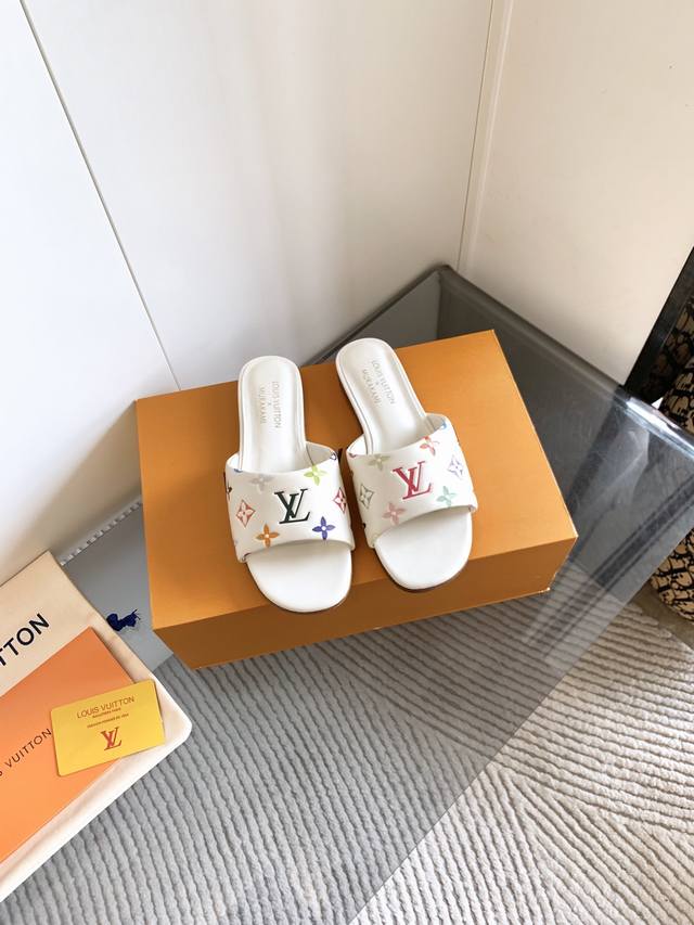 Loui* Vuitto* Romy series flat shoes, single shoes with metal letter buckles, ro