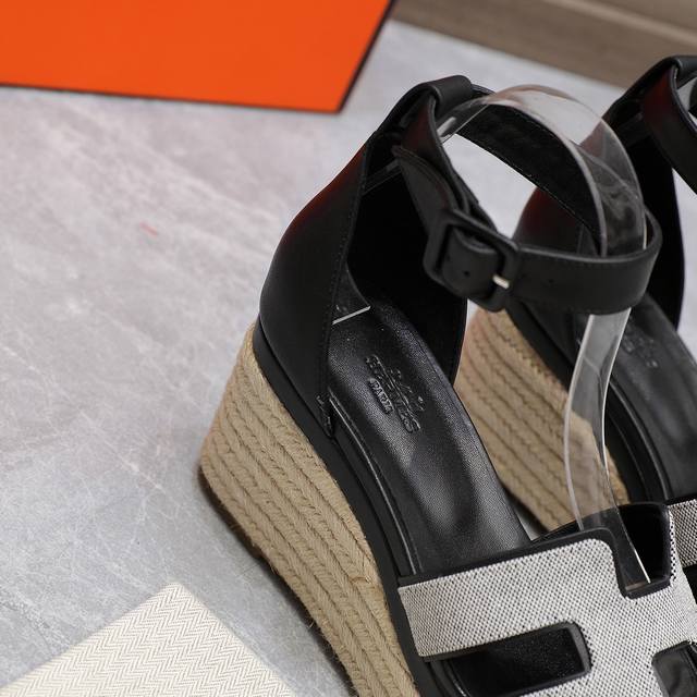 Top-grade Hermes Hemp Rope Sole H Sandals New Color Oran Sandals Classic Series