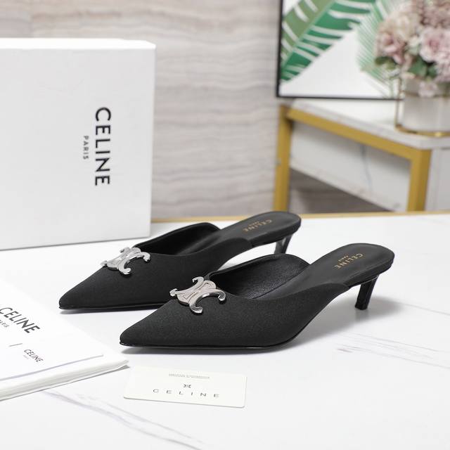 Celine Celine new Arc de Triomphe cat heel sandals for women with metal buckle a