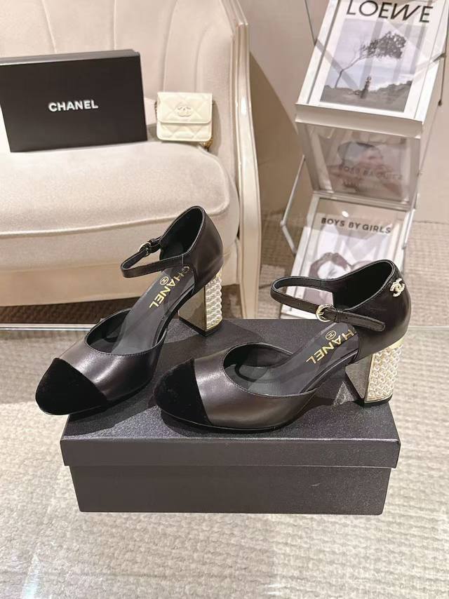 Xiao Chanel 20252113-2 Mary Jane original mold pearl heel upper; imported sheeps