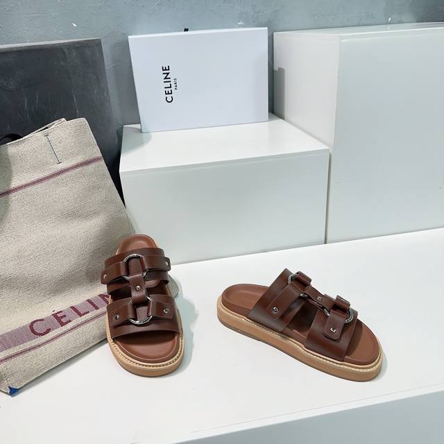 High-quality factory-made! Celine's new spring/summer 25 casual Roman hardware r