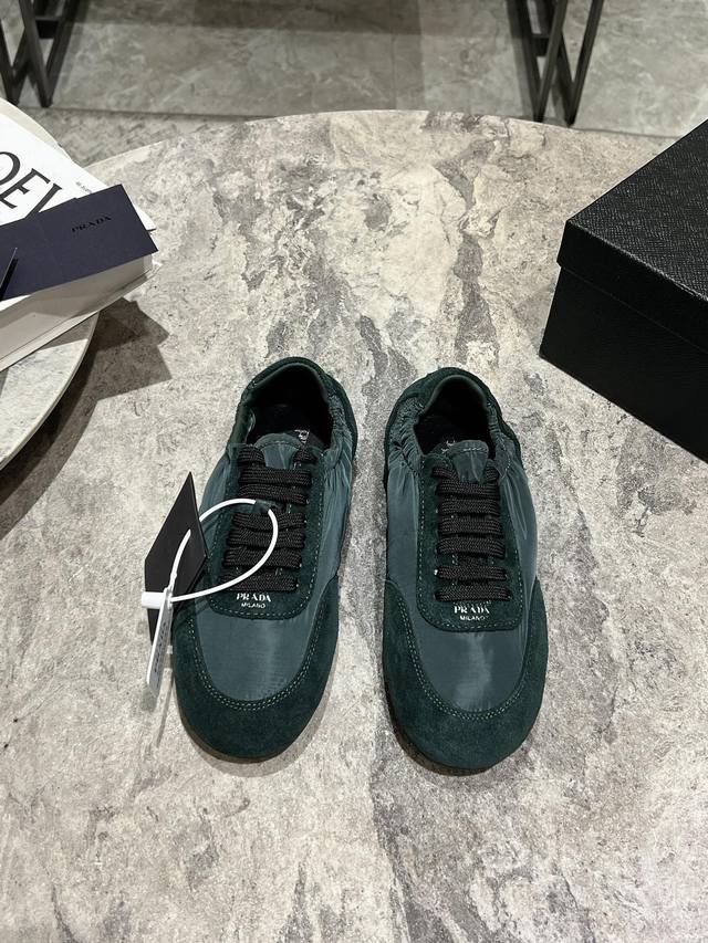 slip-on, single shoe; Prada Spring/Summer runway-style thin-soled Dexter shoes f