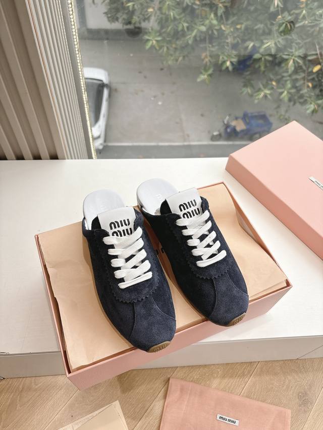 Authentic Miu Miu 25Ss Spring/Summer Biscuit Shoes, Forrest Gump Shoes, Casual S