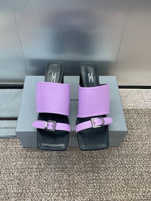 Factory P price P Balenciaga 2025 spring and summer new jelly color square head