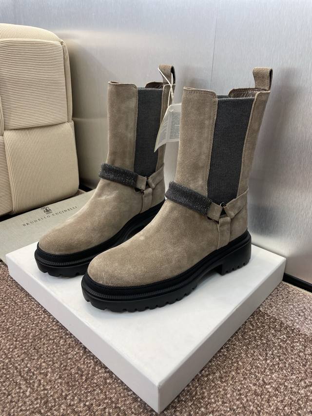 Brunello Cucineli 2025 Fall/Winter New Chelsea Stretch Women's Ankle Boots Bc Th
