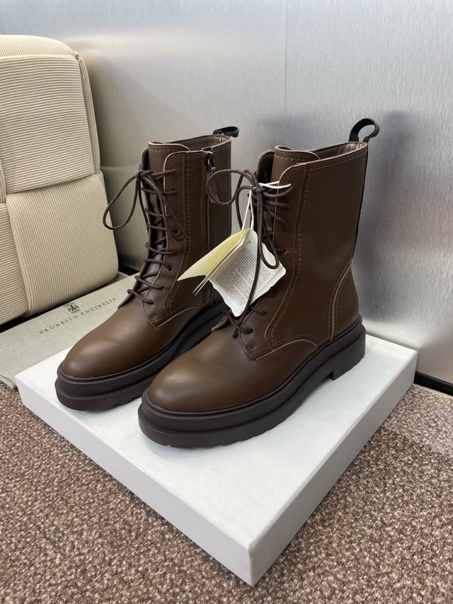 Brunello Cucineli 2025 Autumn/Winter New Women's Ankle Boots Bc Thick-soled Low