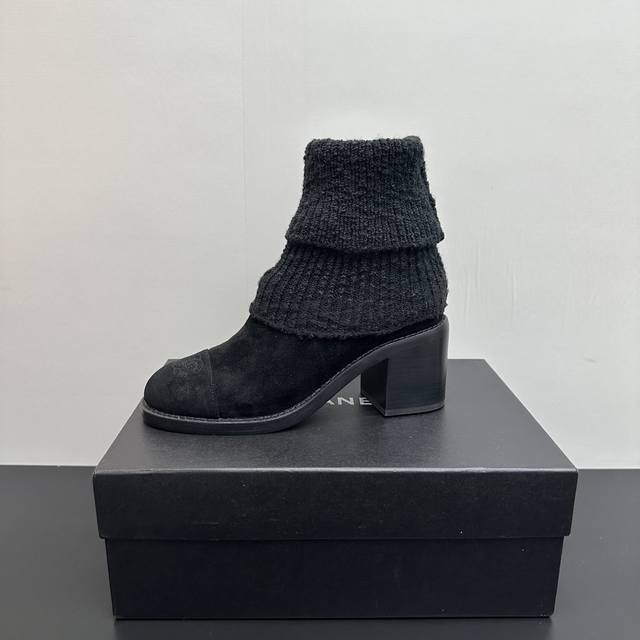 Chanel wool knit sock ankle boots, a must-have for this fall and winter season!