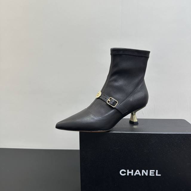 Chanel Chanel C home 2025 new autumn and winter versatile kitten heel sheepskin