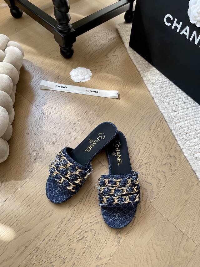 Chanel 25K new chain slippers series! Top-of-the-line edition! Pre-sale: Sheepsk