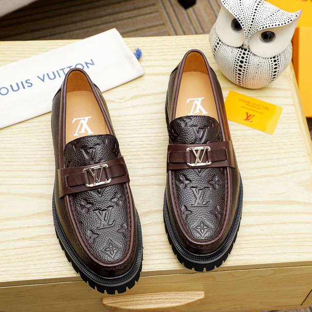 Louis Vuitton new men's casual business leather shoes are replicas of the origin