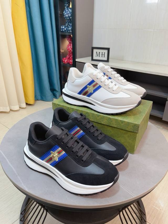 Factory price: Gucci's latest men's white casual shoes! 1:1 matching shoes from