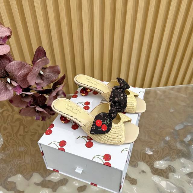 Premium Edition Louis Vuitton x Tm 6Am Takashi Murakami Sandals with Bows, New S