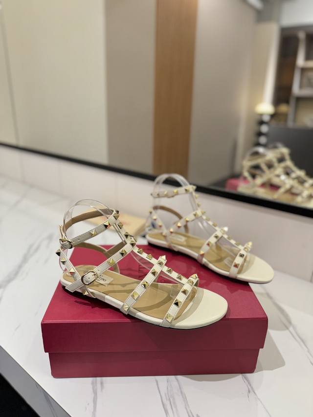 Factory Price: Valentino VT Classic Wrap-Around Ankle Strap Studded Sandals, a t
