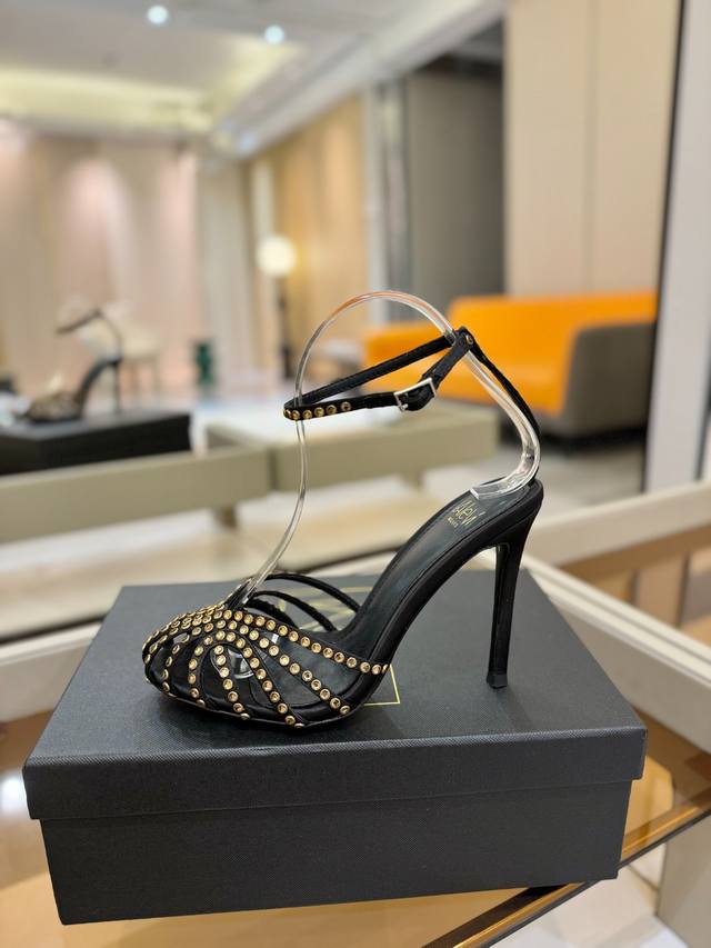 Alevi Milano's glittering diamond-embellished high-heeled catwalk sandals are a