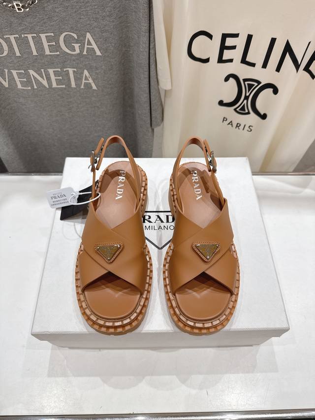 High Edition Factory Prada 2025Ss New Summer Beach Thick-Sole Birkenstock Sandal