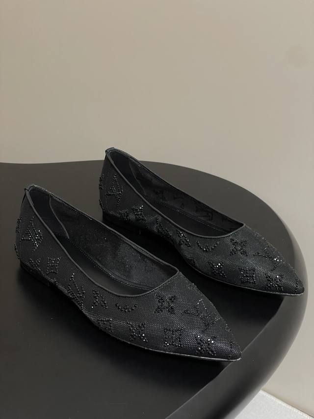 25Ss New Summer Louis Vuitton Lv Mesh Rhinestone Fairy Shoes Mesh Hot-stamped Rh