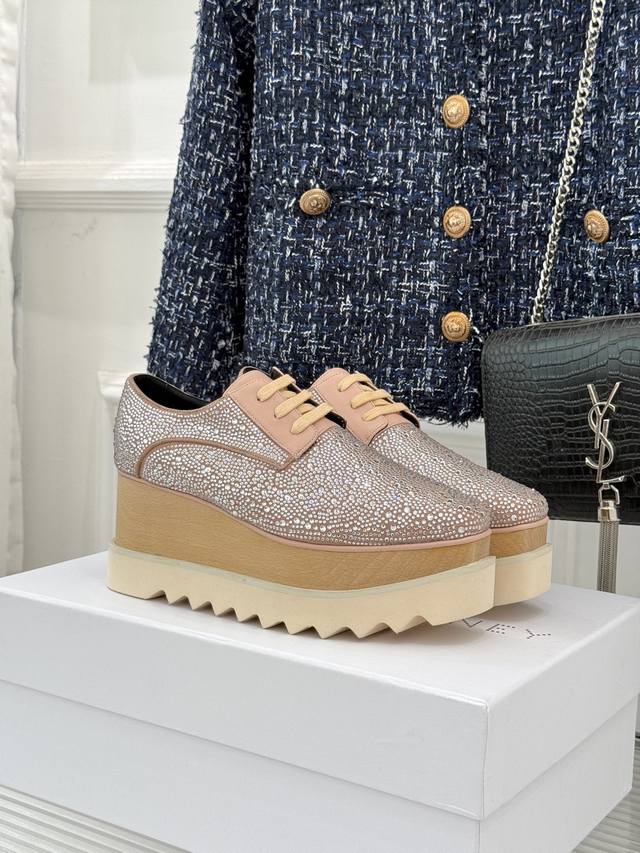 Factory Price: Newly upgraded Stella Mccartney classic solid wood platform shoes
