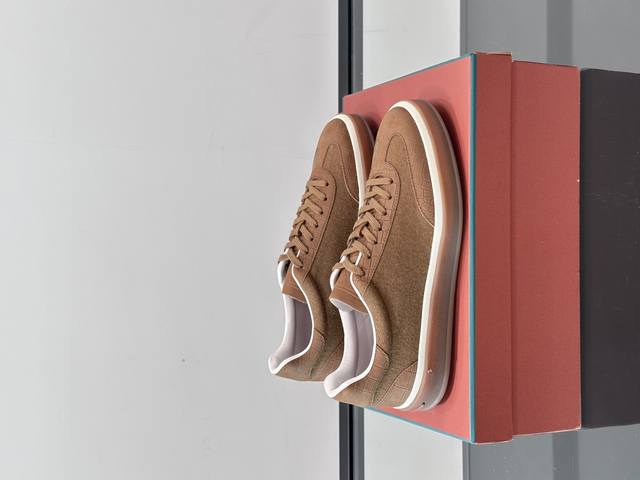 Loropiana's new Weekendwalk couple's sneakers are crafted from suede, featuring