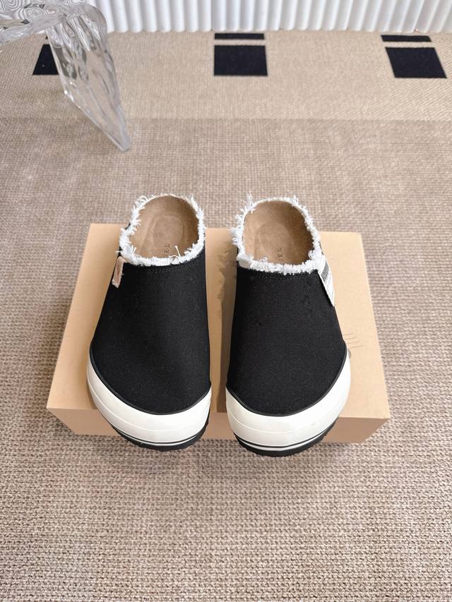Xvessel Retro Mule Half-Slipper Women's Outerwear Closed-Toe Canvas Shoes. The X