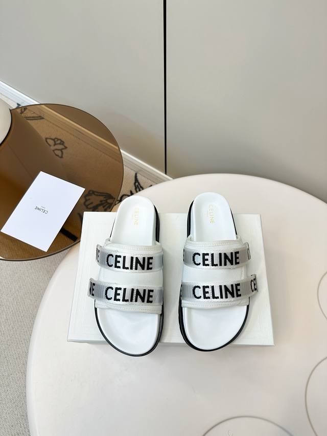 Celine 2025Ss new summer Velcro beach slippers. Celine's hottest trending item i