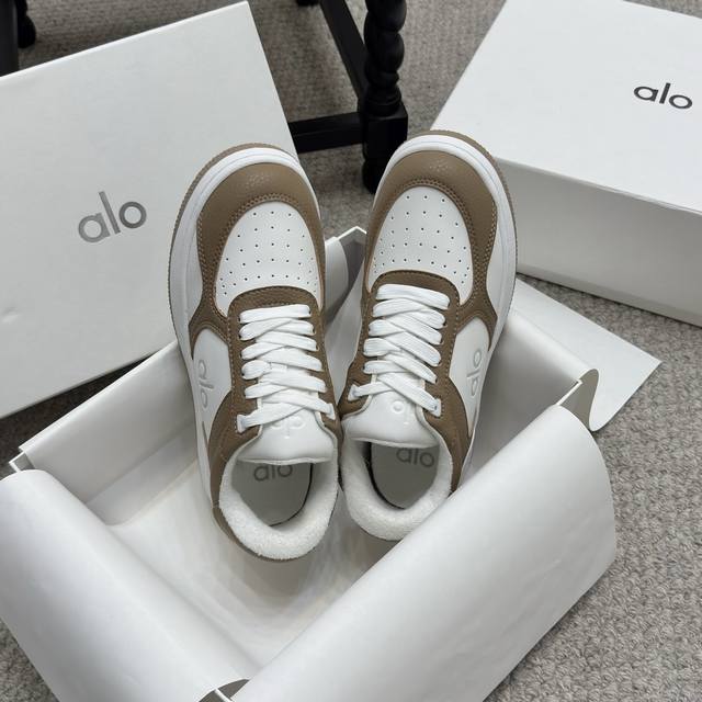 Popular Alo25S Spring/Summer new colorblock white shoes with thick soles, comfor