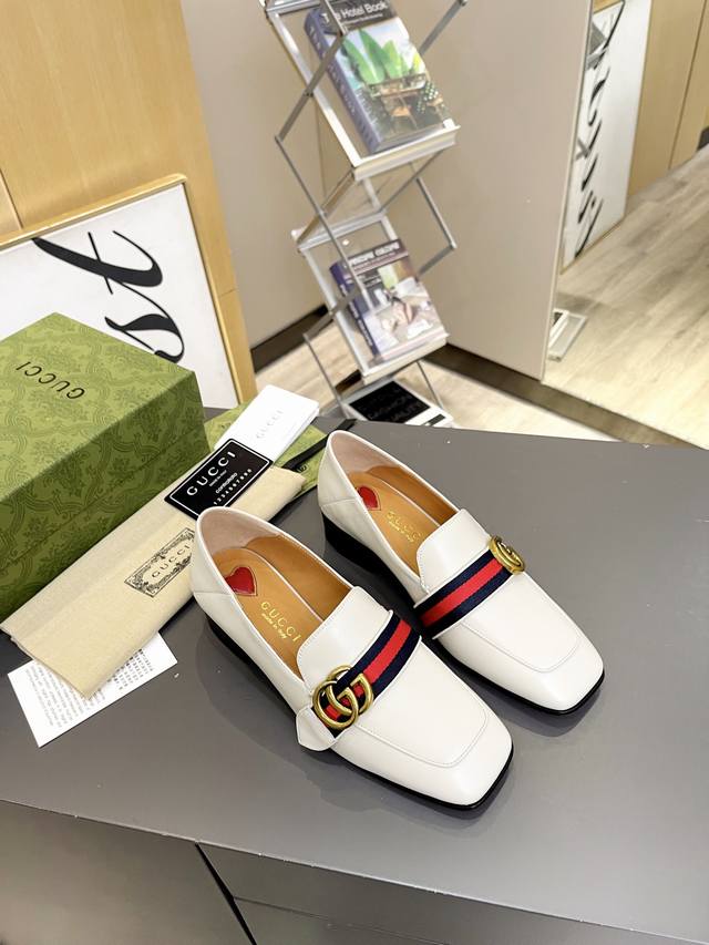 Factory Price: PP leather sole, Gucci upper material, smooth single shoe, with f