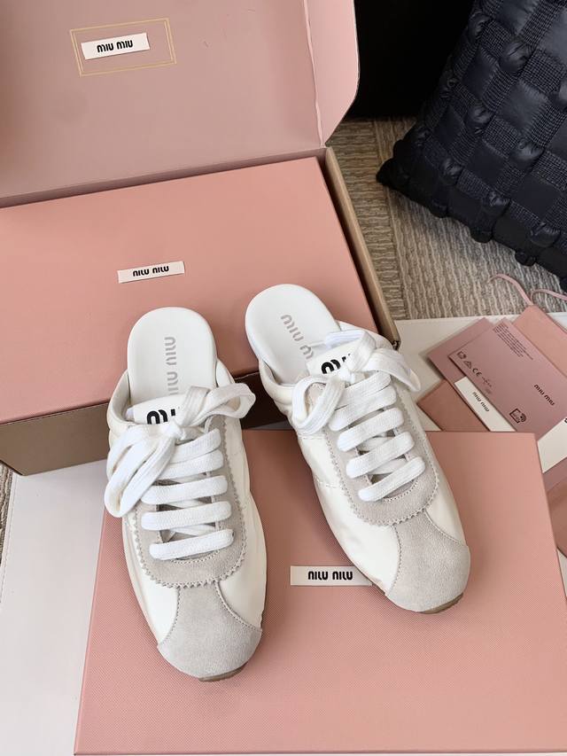 Miumi*25S latest Plume D'Education Muller half-slippers. High-volume model, late