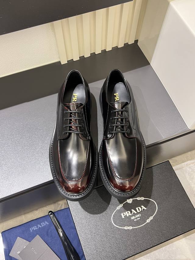 PRADA. Prada* high-end men's casual leather shoes, high quality, top-grade quali