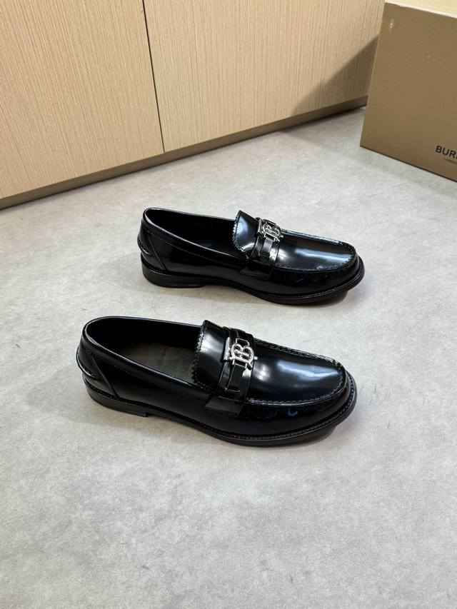 Burberry - High-end, original, formal leather shoes - Upper: split-edge beaded c