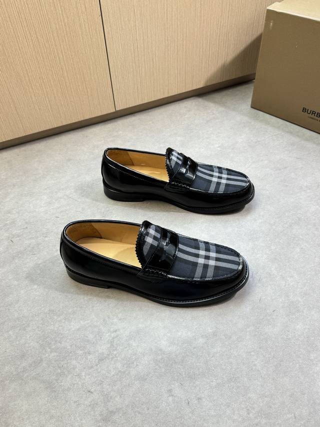 Burberry - High-end, original, formal leather shoes - Upper: split-edge beaded c
