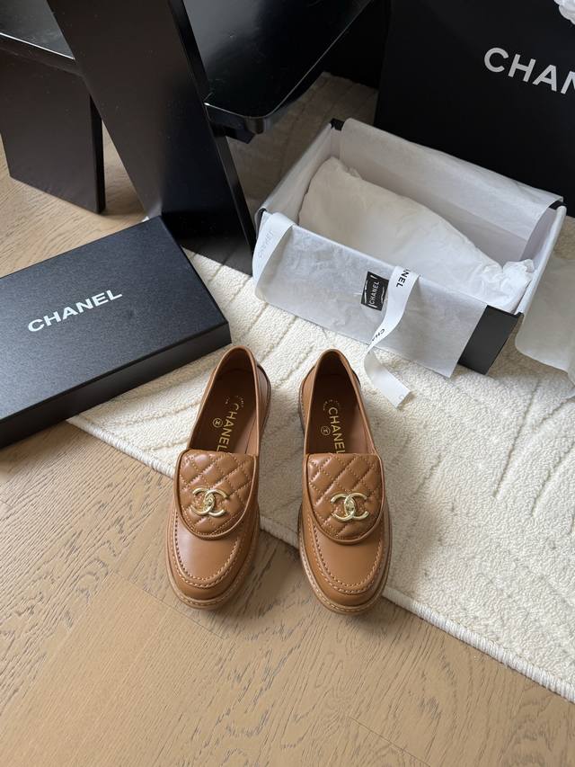 Chanel 25C new double C buckle loafers. The double C buckle design is a unique v