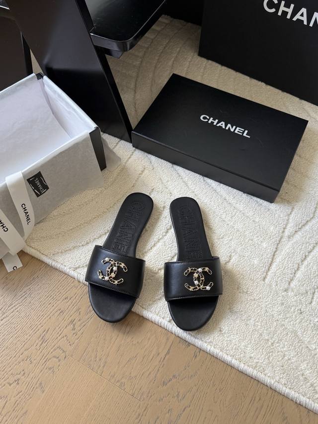 Chanel 25K new diamond-patterned slippers for spring and summer, high-end and hi