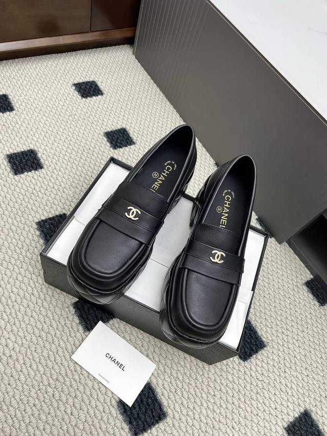 Chan*L 2025 Chanel C early spring new thick-soled platform shoes, the latest and
