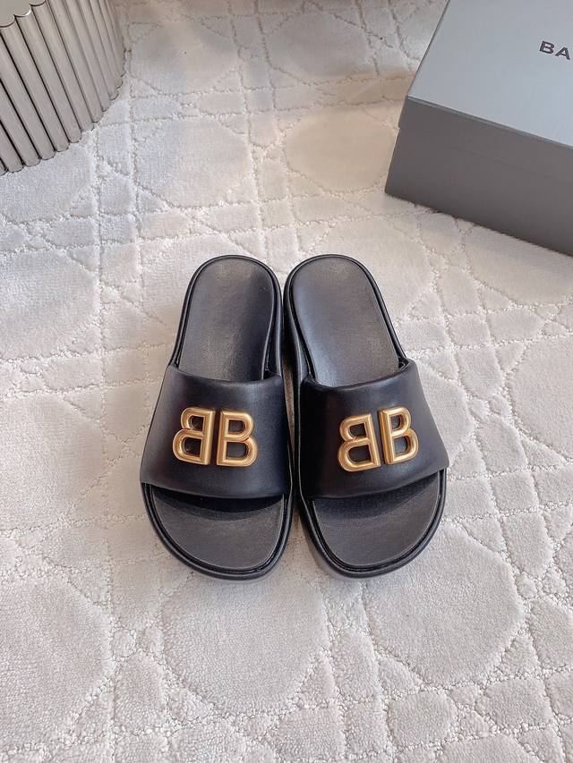 Factory Price P Balencia G* New thick-soled slippers, classic and versatile, ori