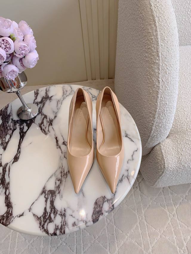 Factory Price: P Balencia G*'s new patent leather pointed-toe high heels elongat