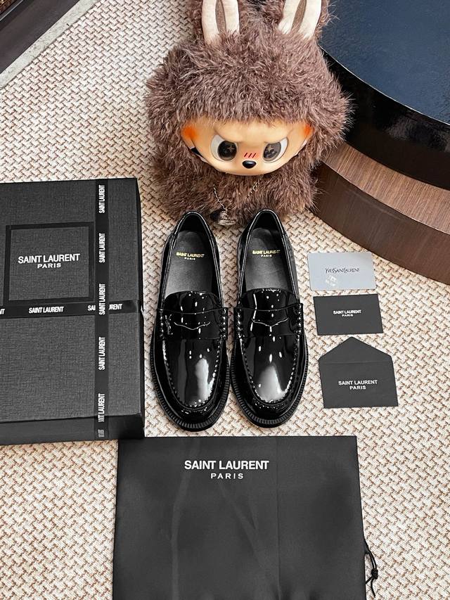 Saint Laurent leather shoes. Entire pair of shoes sourced from ZP, developed and