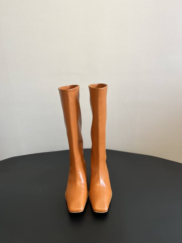 Jilsande* Height-Boosting Flat-Sole Small Square-Toe Boots with 5cm Height - Sty