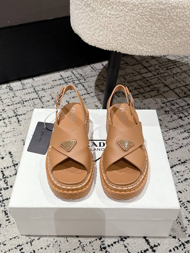 Prada 25 latest spring/summer pig cage Roman sandals. The ever-popular pig cage