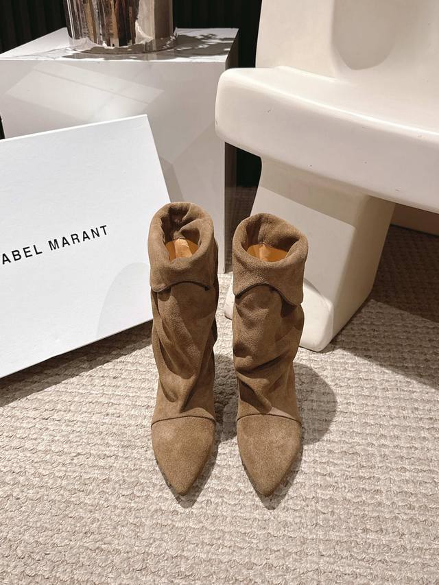 Isabelmarant metal fastener accessories catwalk fashion boots lazy French and Eu