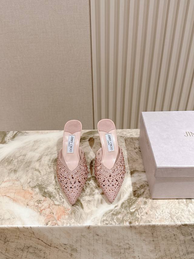 223 counter new goddess rhinestone high-heeled slippers series