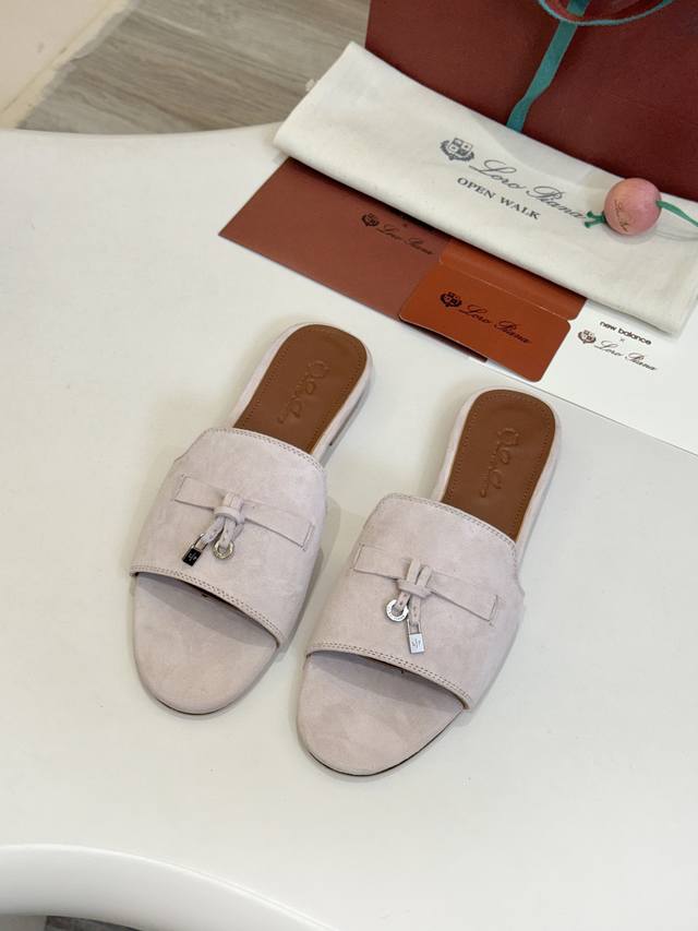 Lp top-grade leather sole version**Loro Piana genuine leather sole slippers pamp
