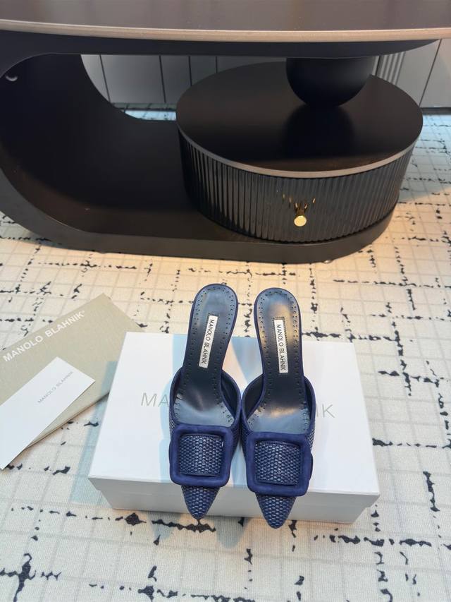 Manolo Blahnlk 2025 Spring/Summer new style, stylish feminine high-heeled woven