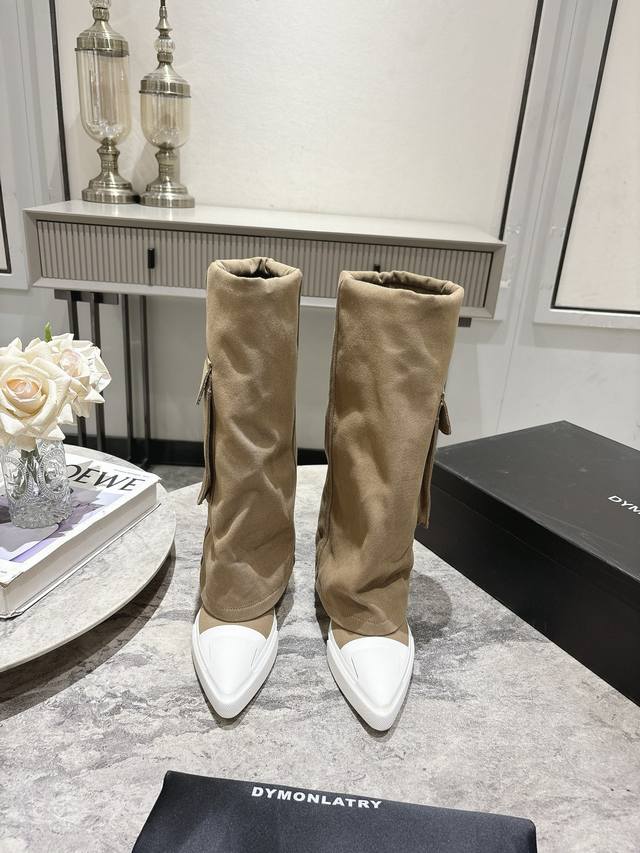 Dymonlatry Niche designer's new pointed-toe boots with 3cm inner height increase