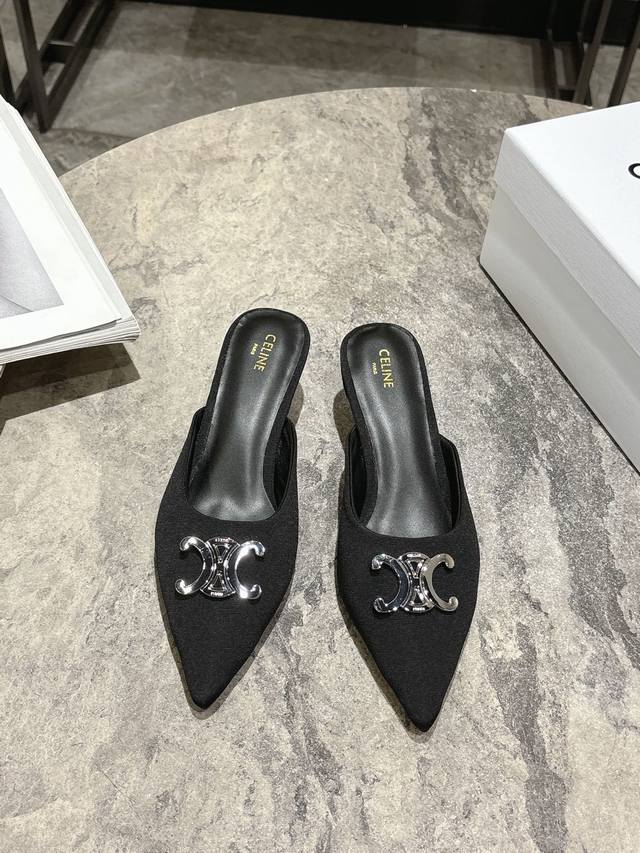 Celine Early Spring Silver Arc de Triomphe Collection. New silver pointed-toe, l