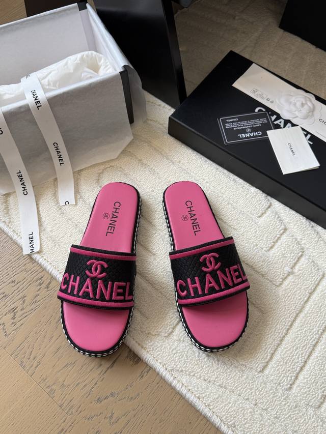 Chanel 25C embroidered double C new slippers full series first counter I have th