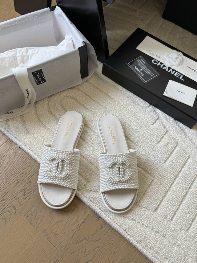 Chanel 25C Early Spring Pearl Slippers Series Full Series First Release Counter